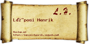 Láposi Henrik névjegykártya